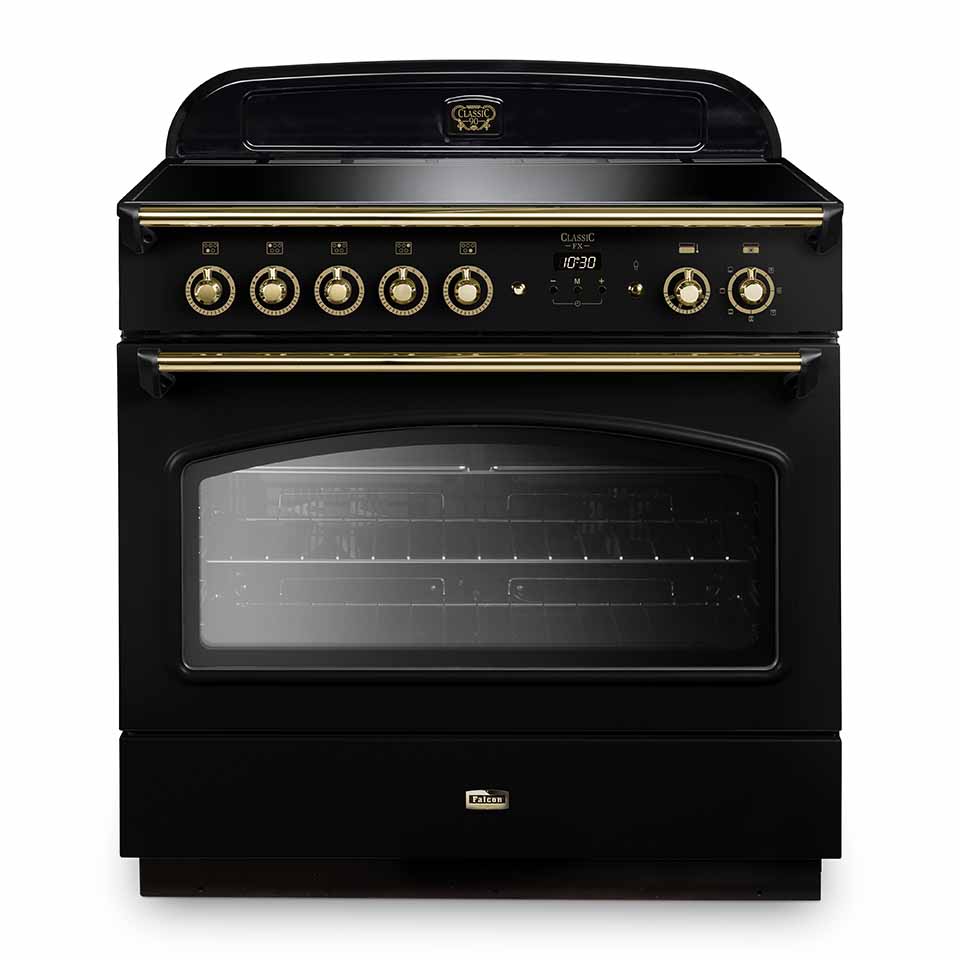 Falcon Classic FX 90cm Induction Oven Black with Brass